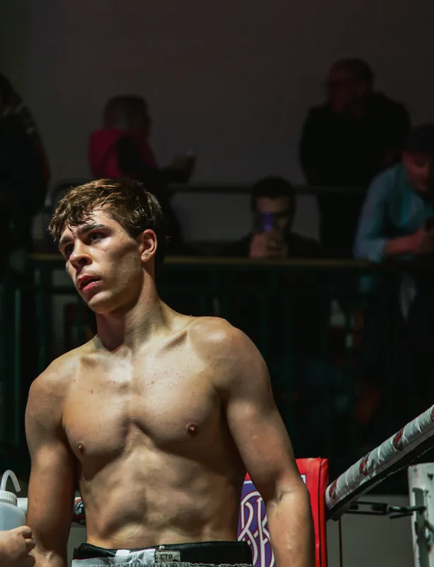 Constantin Ursu in the ring on fight night in March 2020